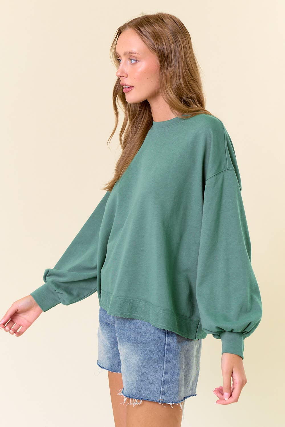 Puff Sleeve Over-Sized Sweatshirt