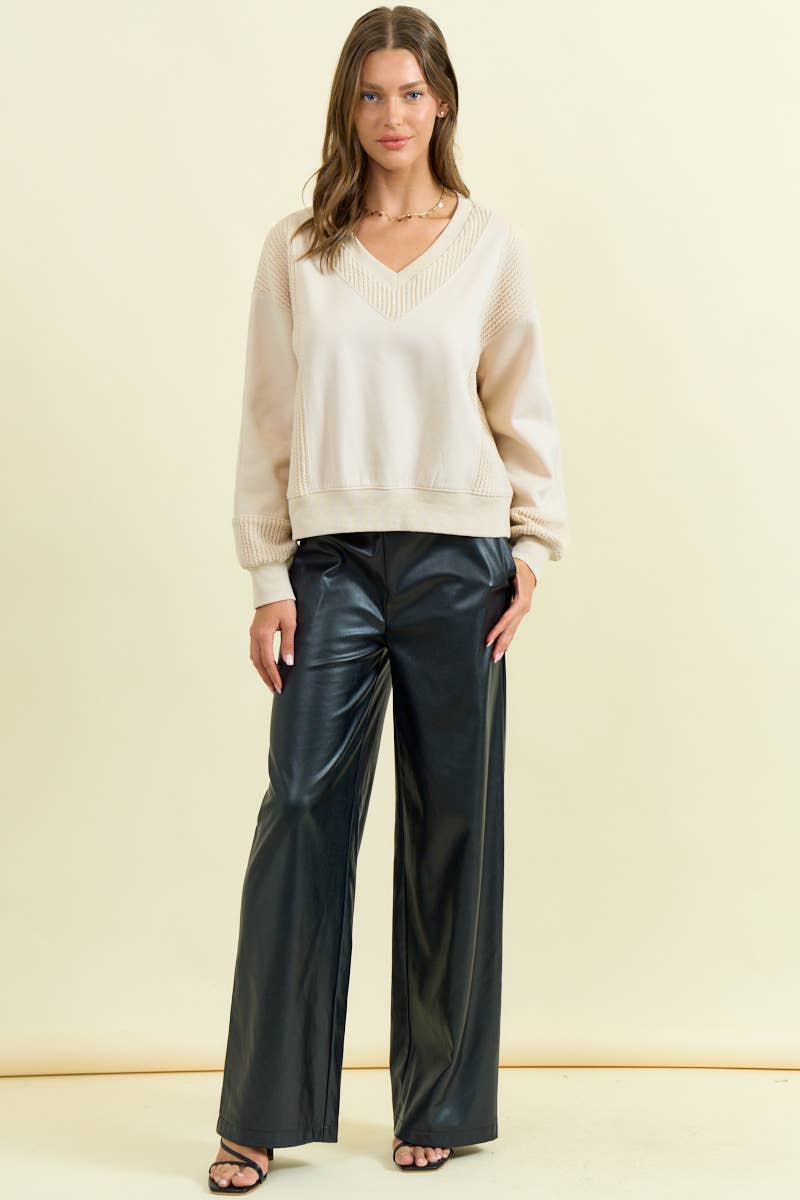 BRUSHED TERRY BLOCK SWEATSHIRT