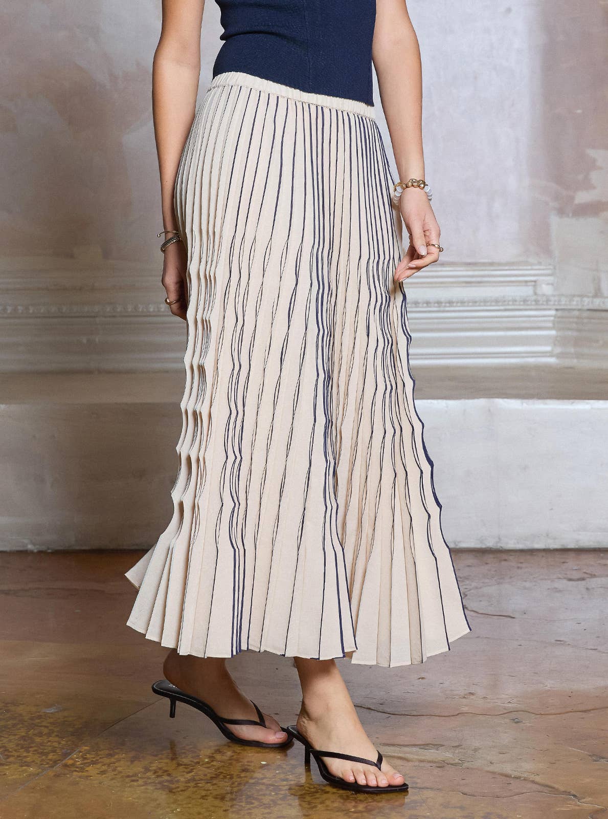 Pleated Midi Skirt