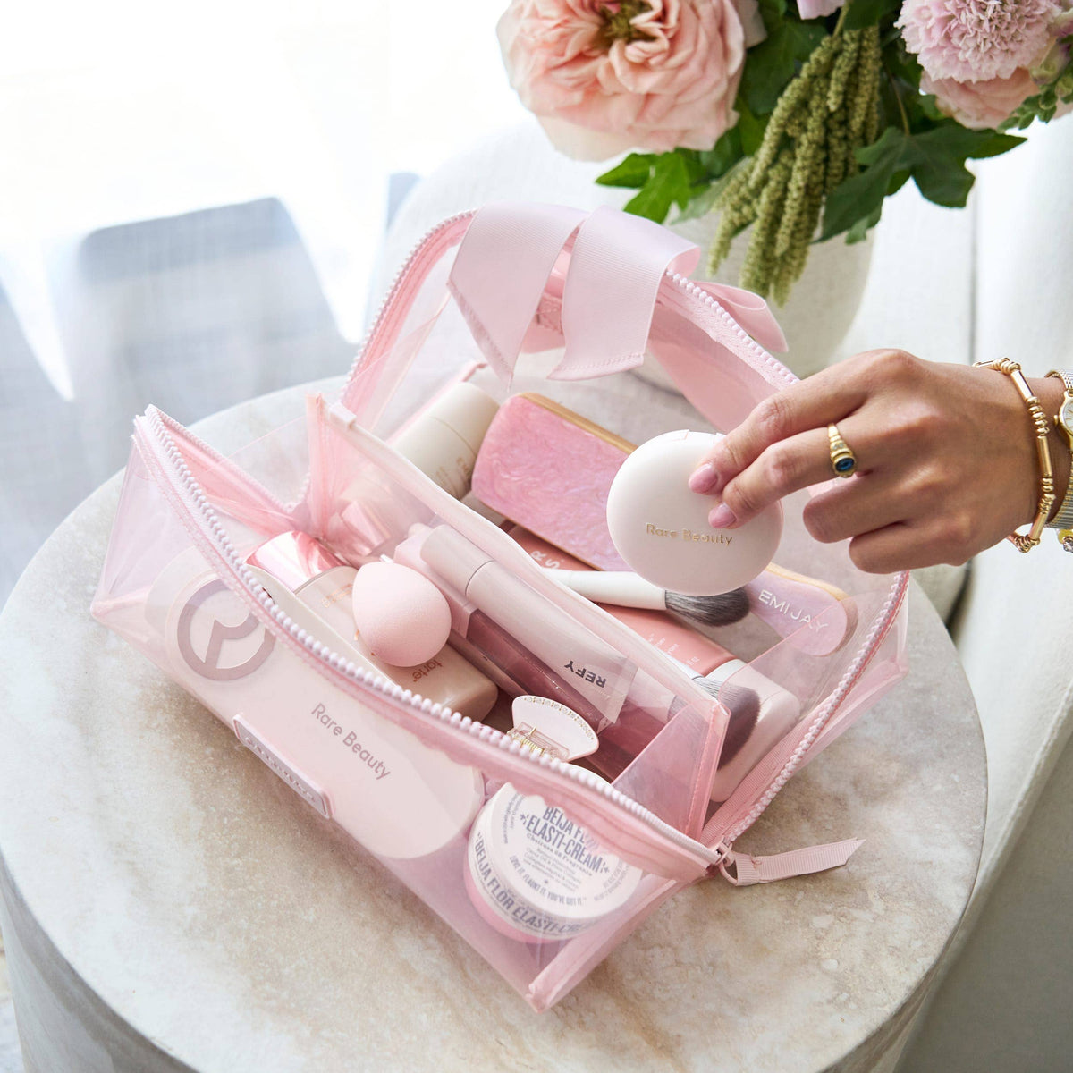 Jelly Cosmetic Bag – Waterproof Lay-Flat Makeup Bag
