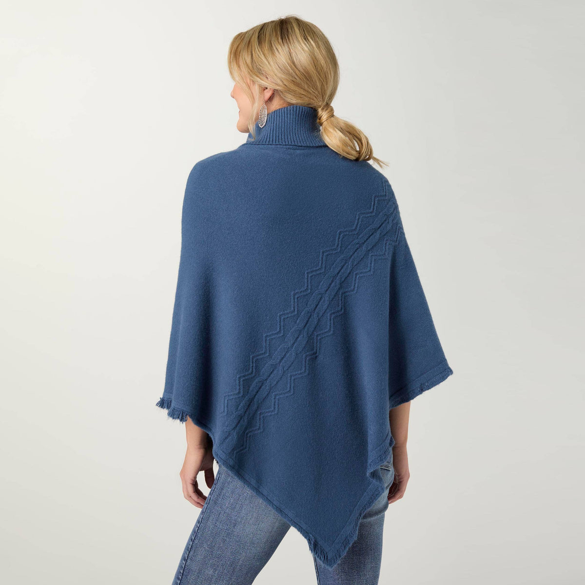 Heavenly-Luxe Cable Knit Turtleneck Poncho