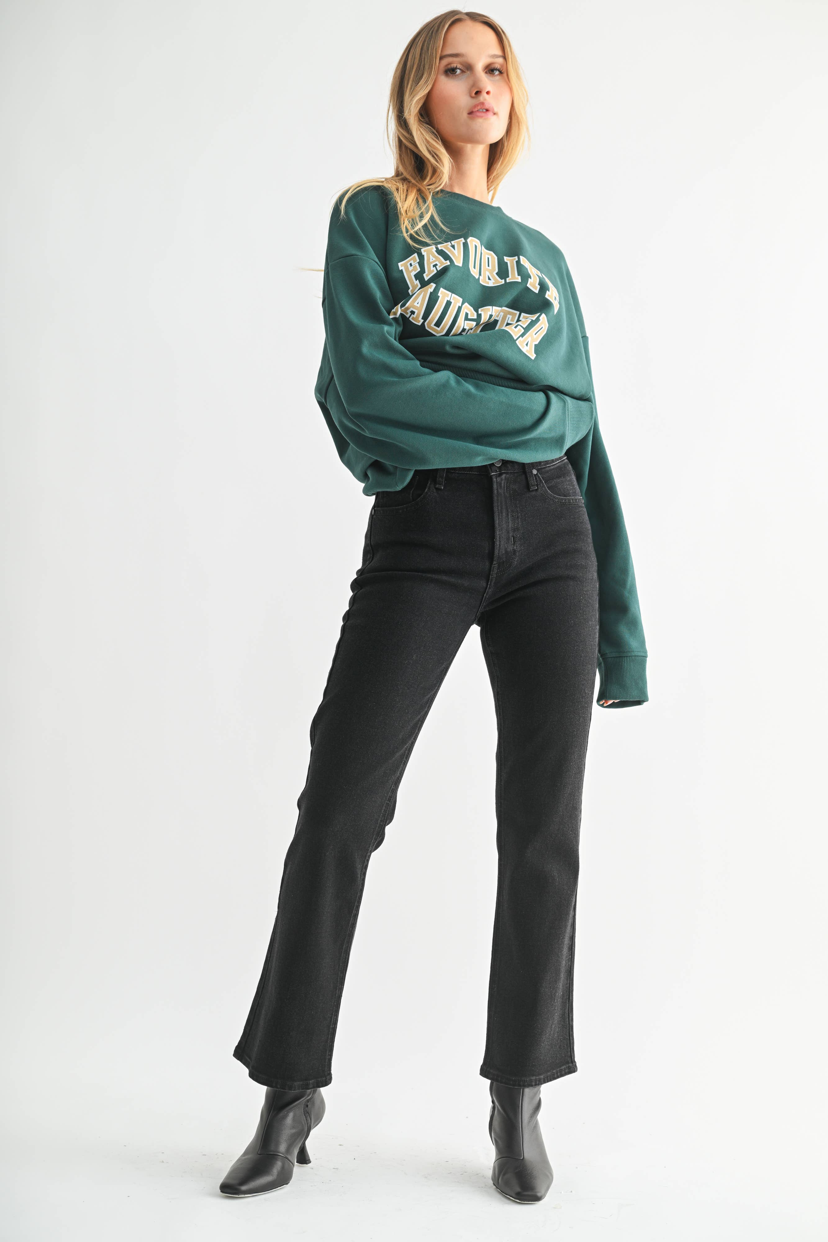 Black Slim Cropped Bootcut