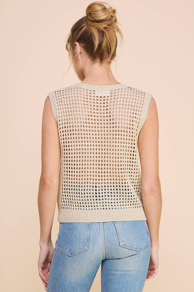 Foil Knit Crochet Tank