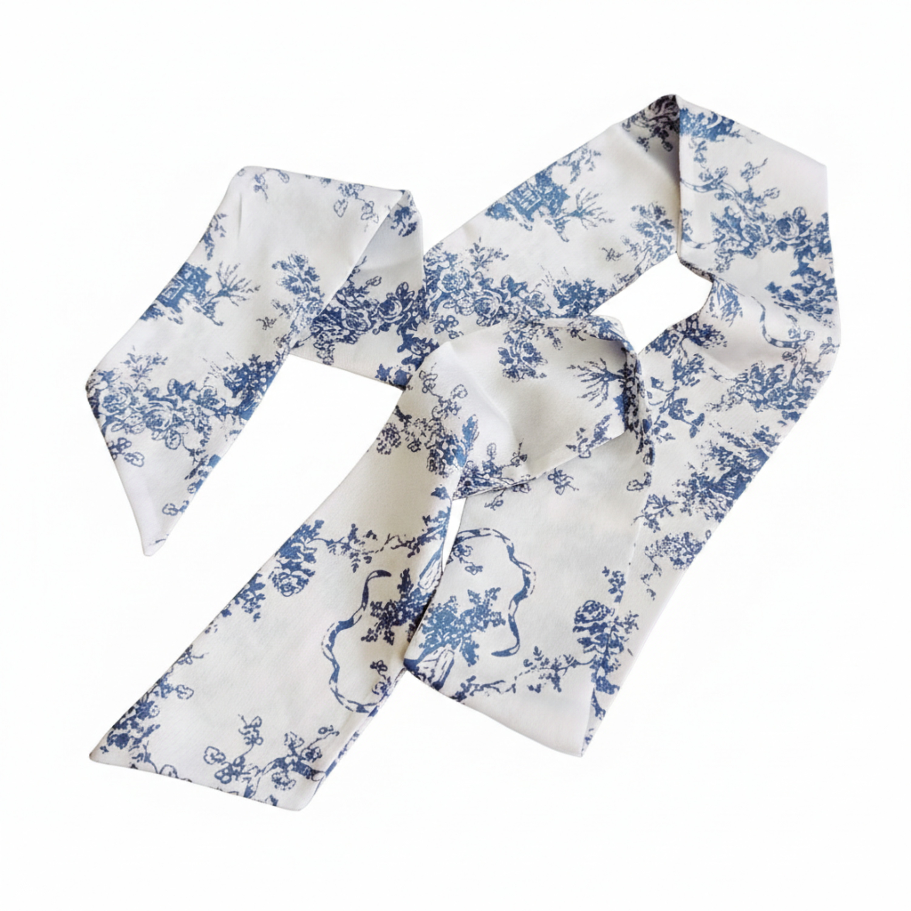 French Toile Sleek And Long Hair Scarf