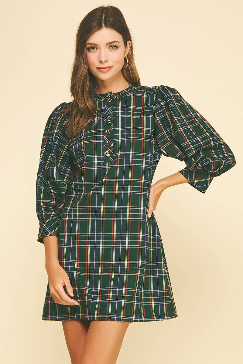 PLAID MINI DRESS