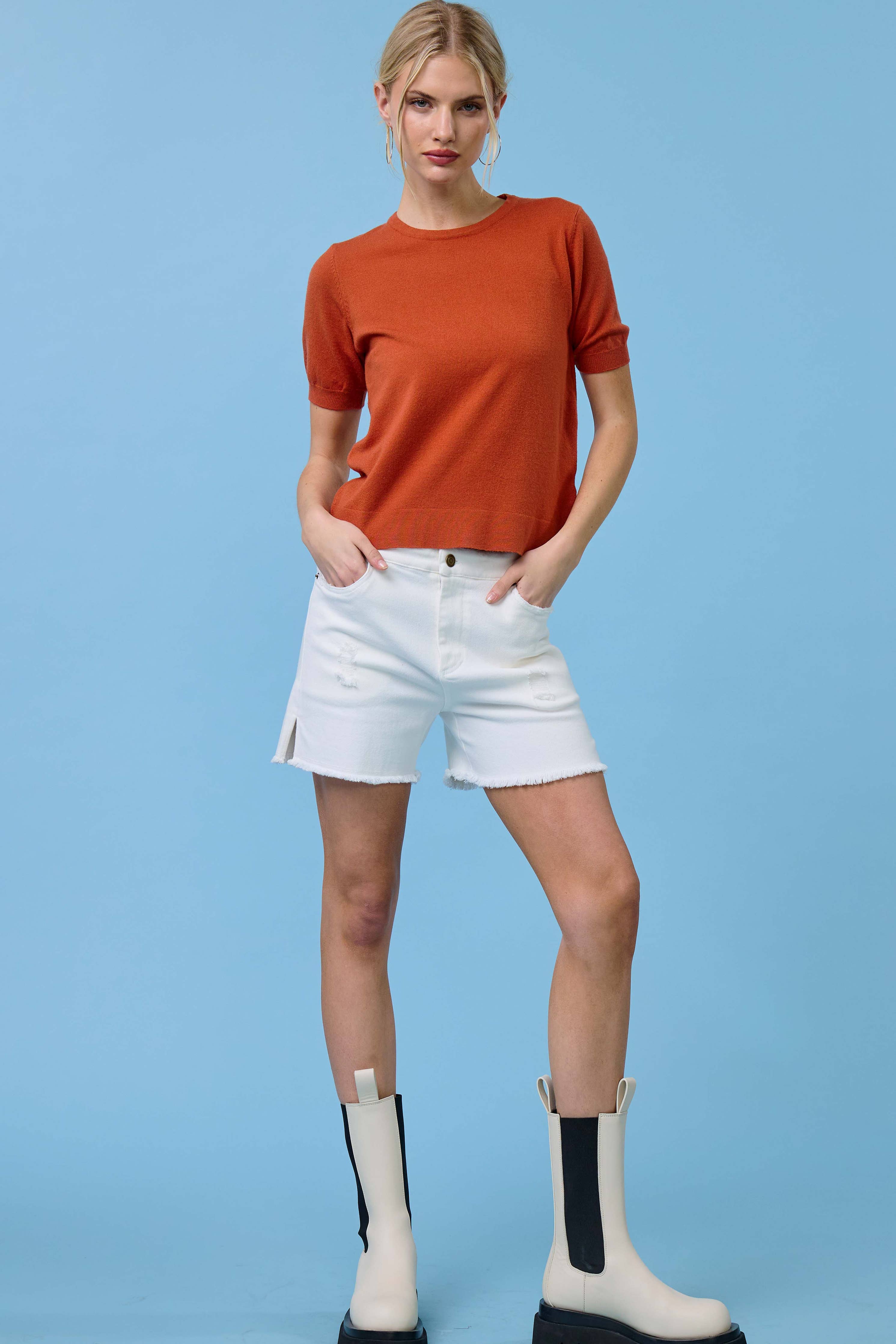 Puffy Sleeve Knit Top