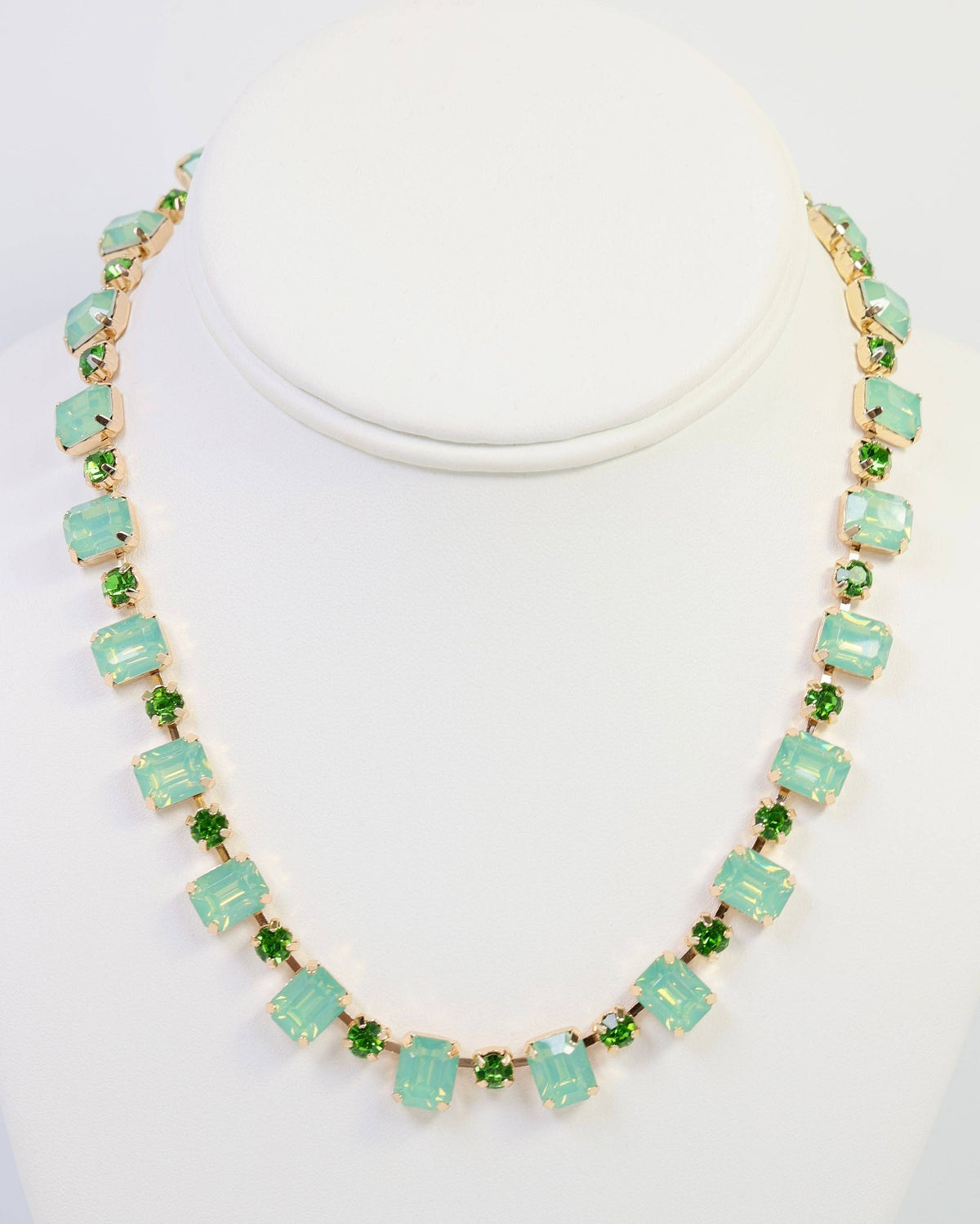 Bartlett Rhinestone Necklace Mint Opal