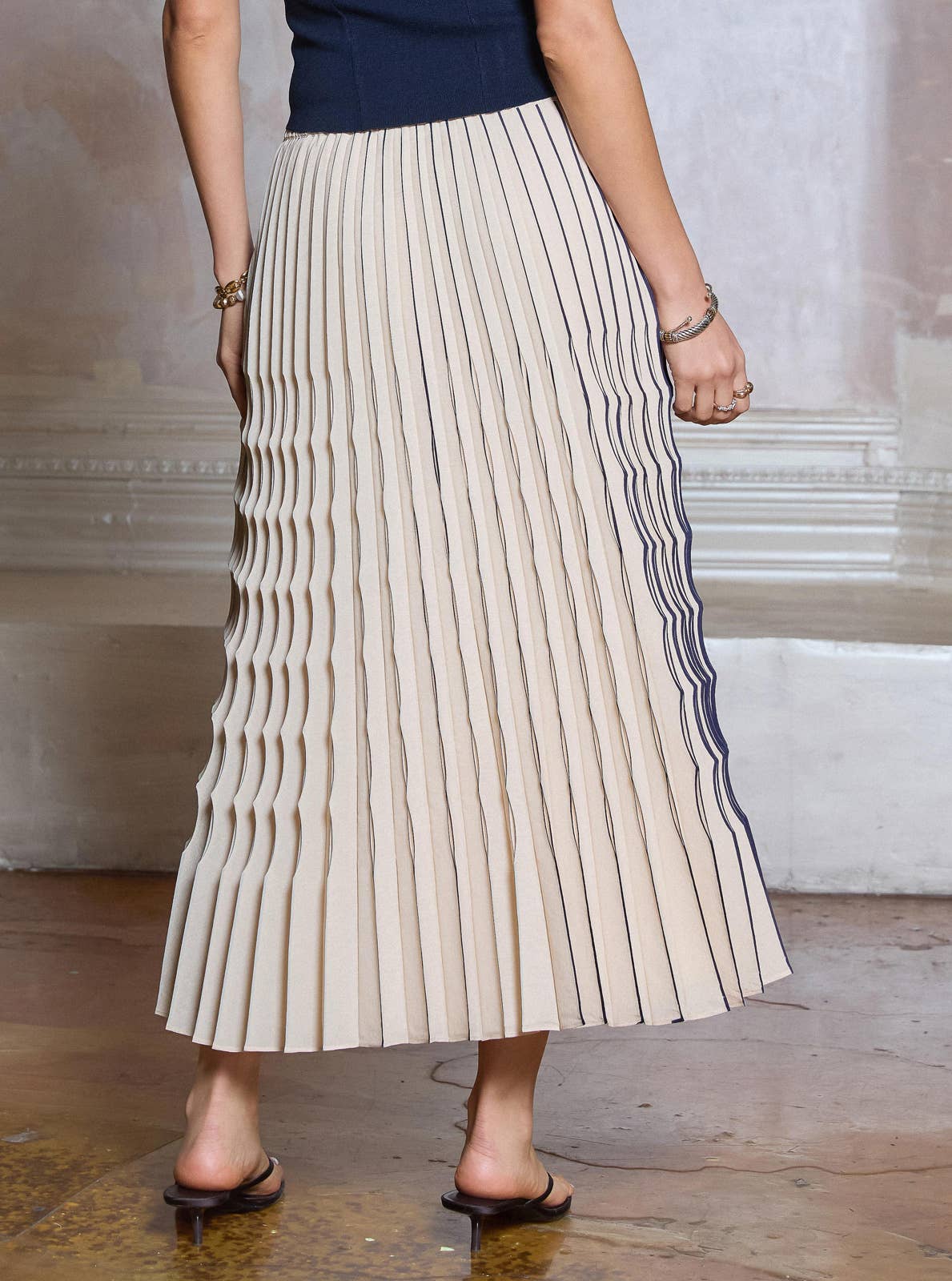 Pleated Midi Skirt