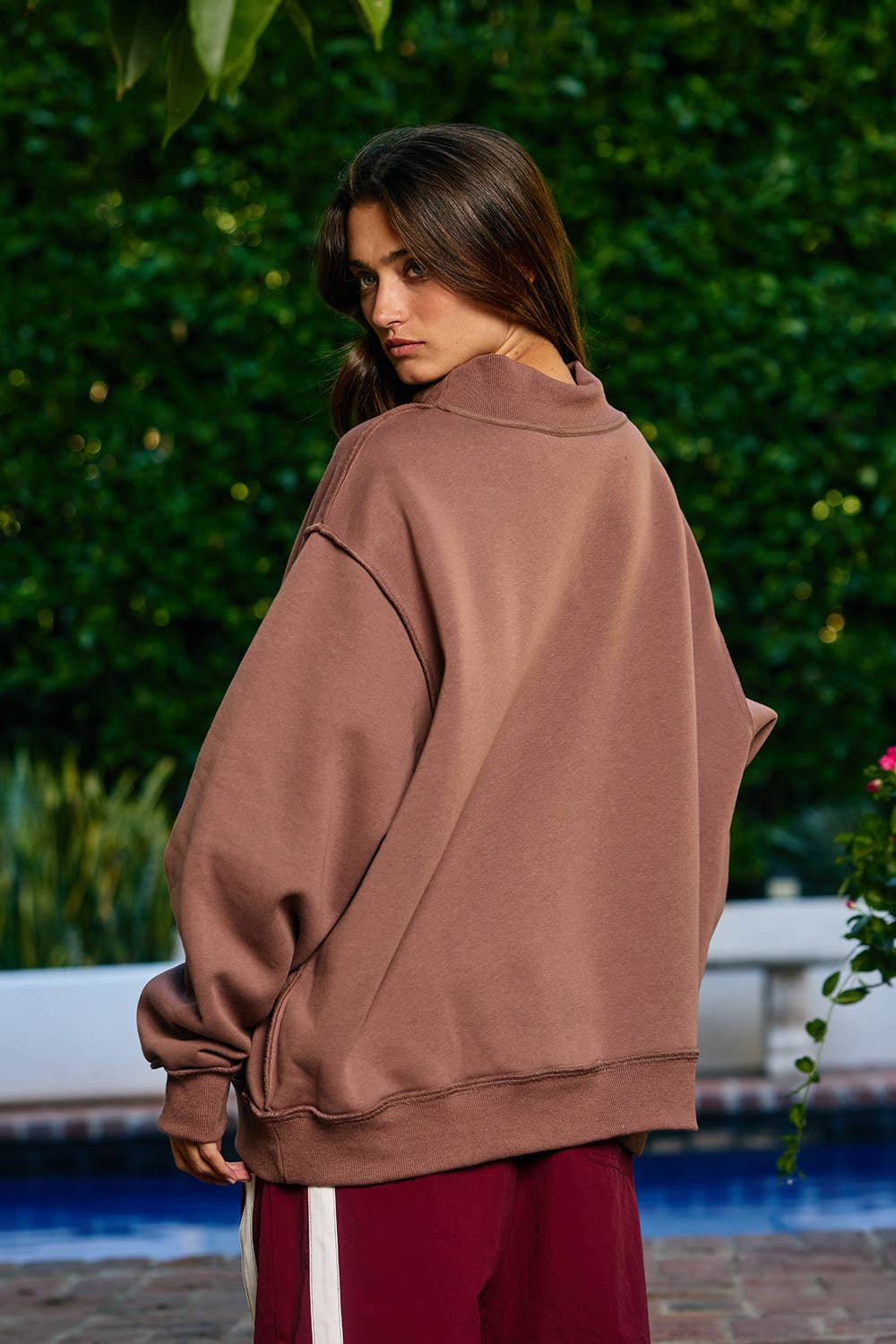 'WWJD & AMEN' Reversible Mock Neck Sweatshirt