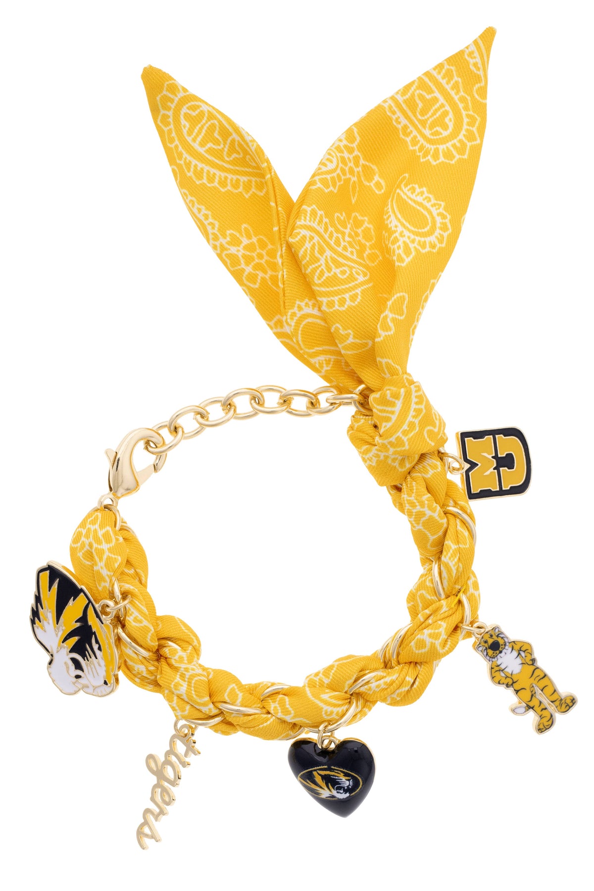 Missouri Tigers Bandana Charm Bracelet