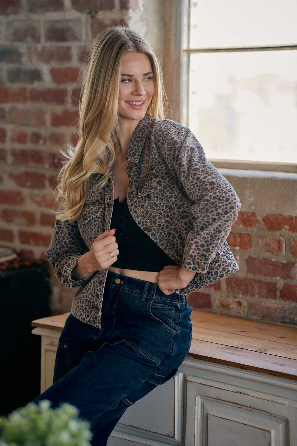 LEOPARD OVERSIZED DENIM JACKET