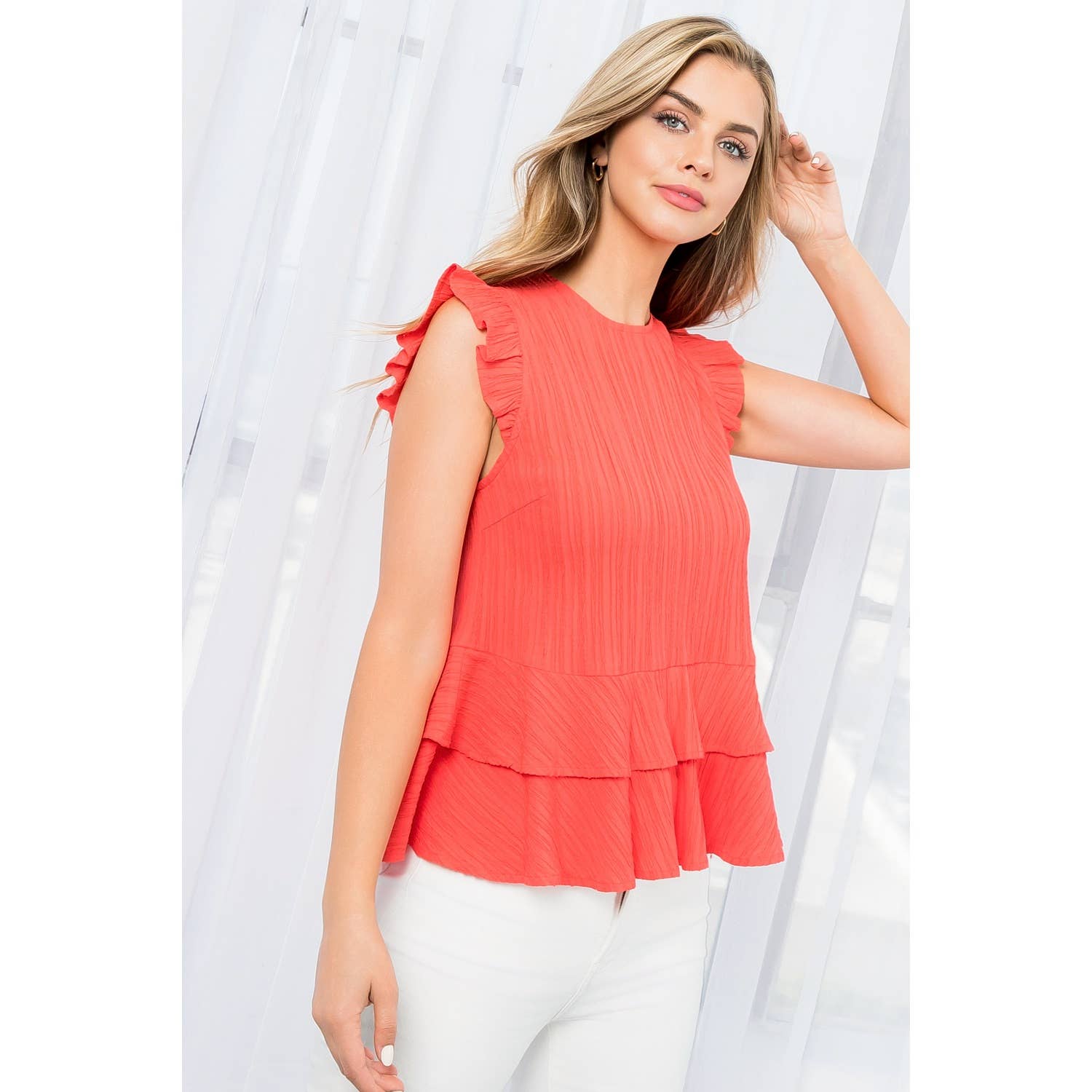 Ruffle Tie Back Top