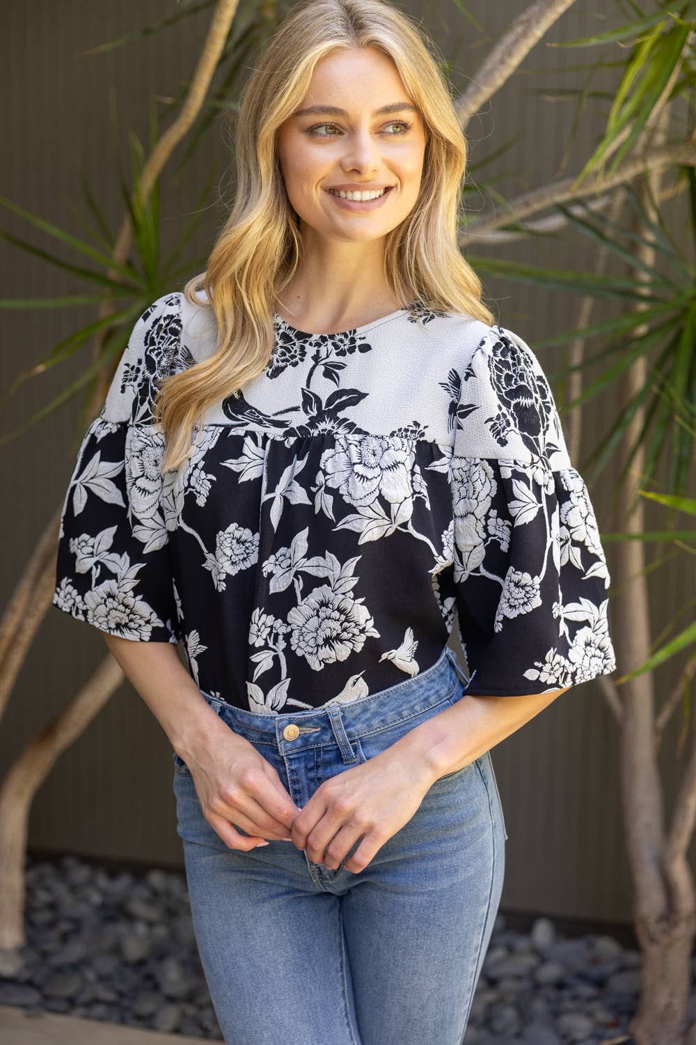 Floral Jaquard Top