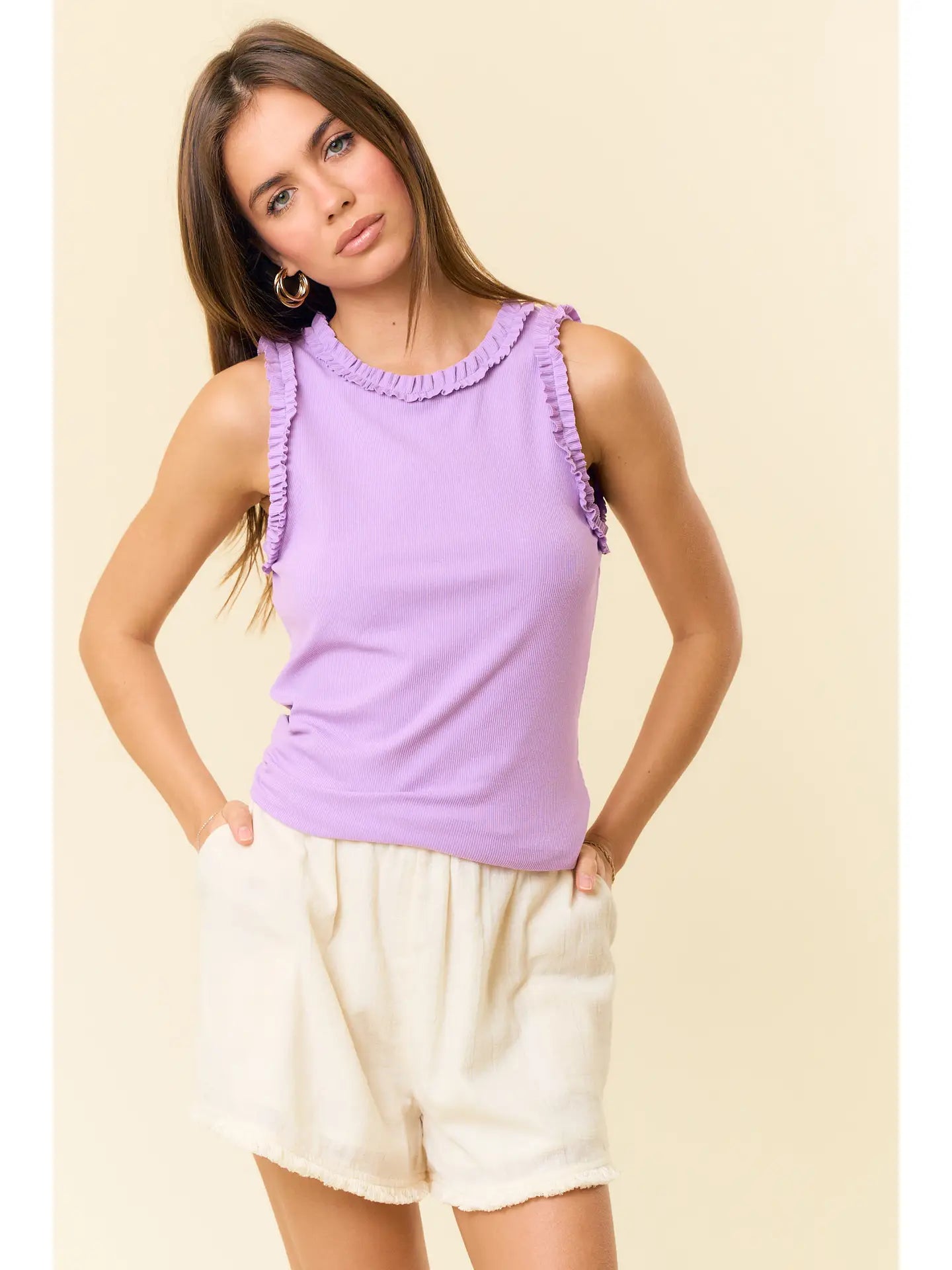 Ruffle Trim Tank