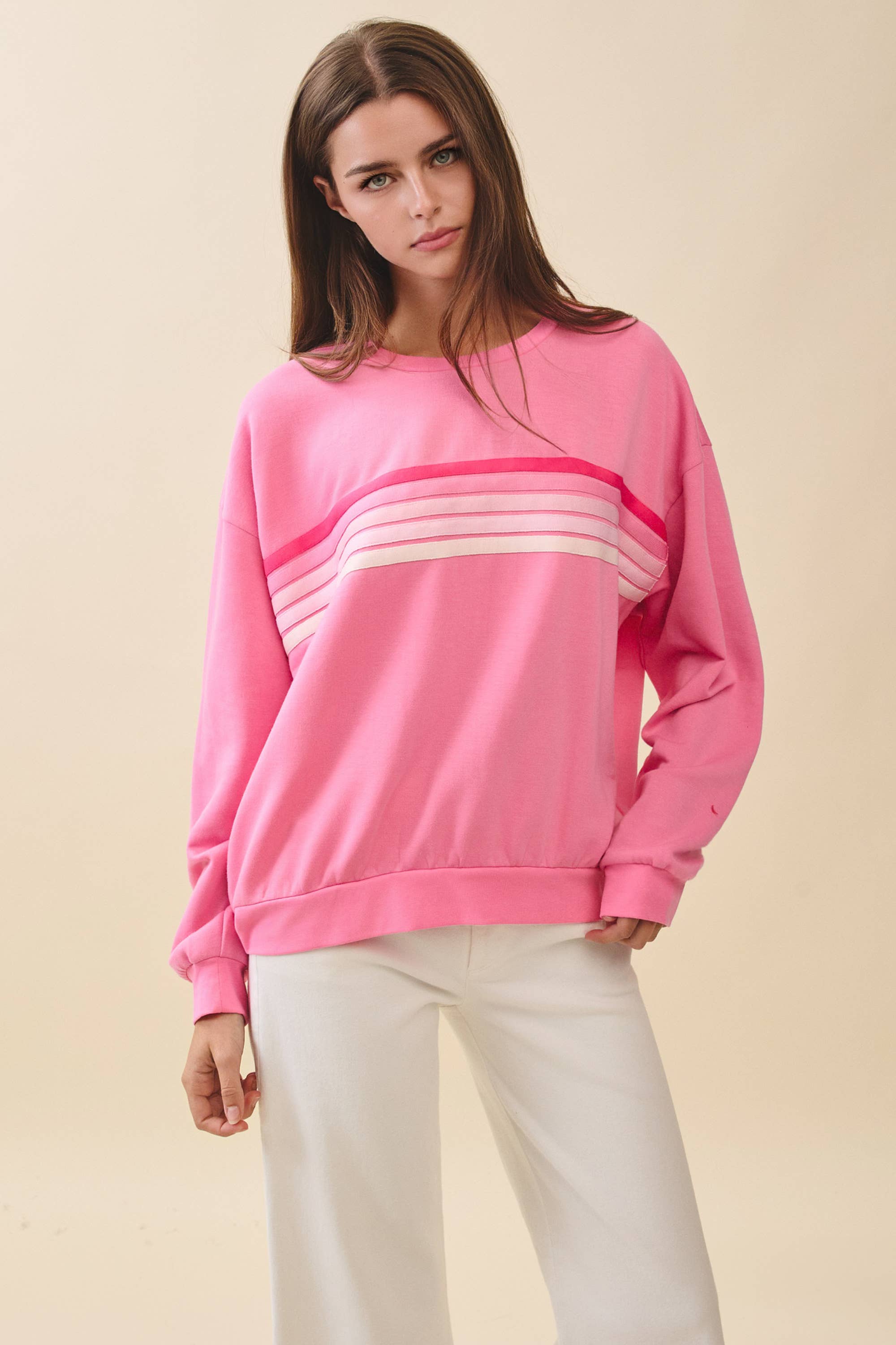 Retro Ombre Stripe Graphic Sweatshirt