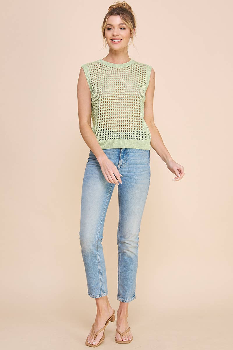 Foil Knit Crochet Tank