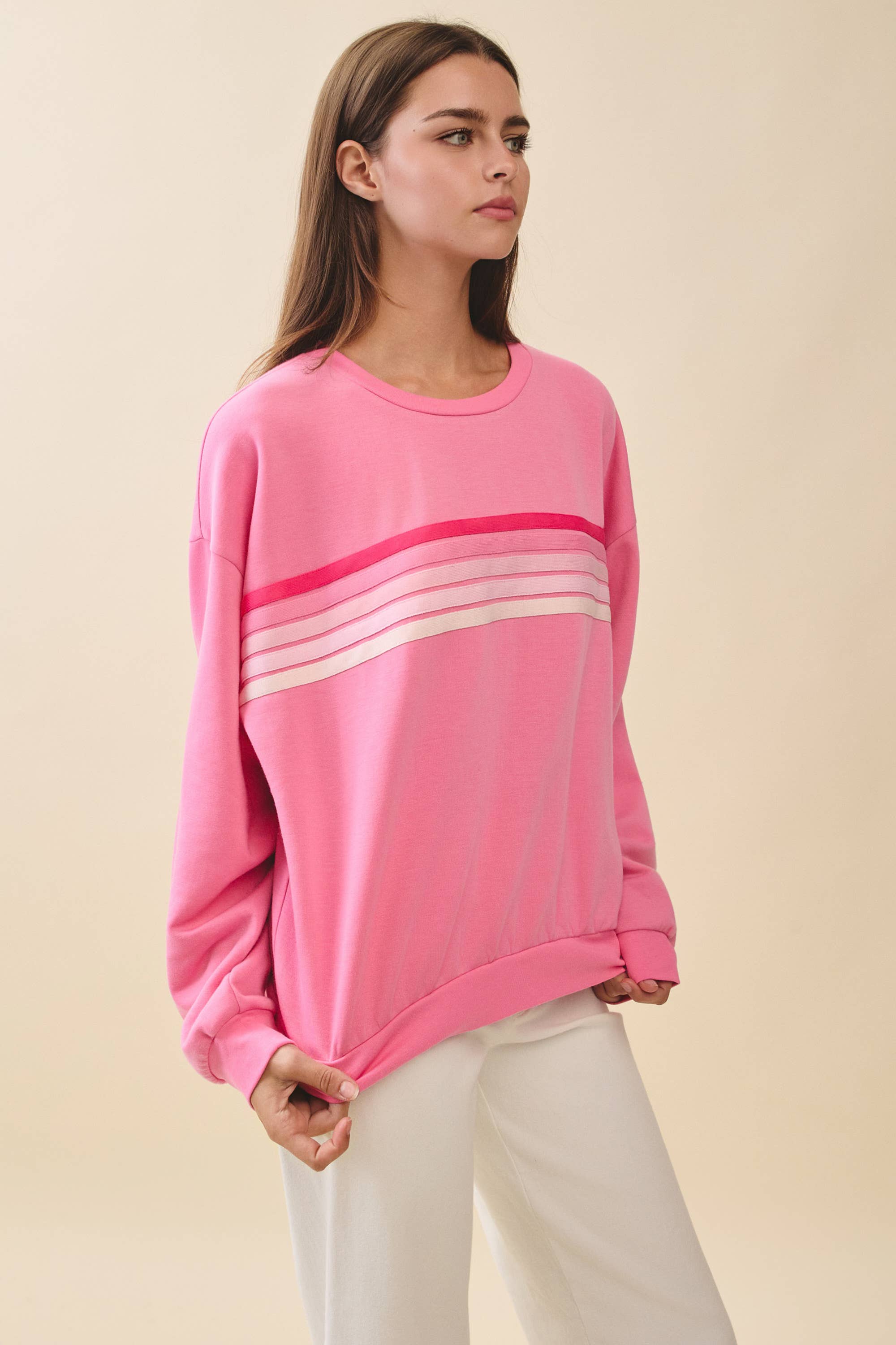 Retro Ombre Stripe Graphic Sweatshirt