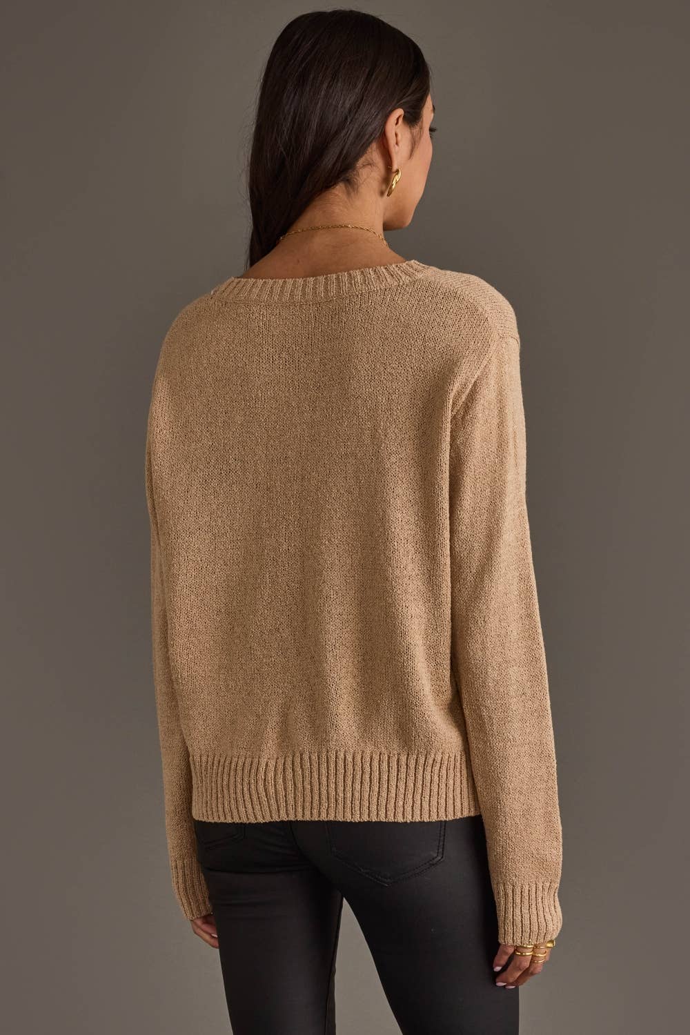 Tan & Black Game Day Lightweight Sweater