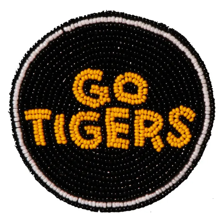 Missouri Go Tigers Beaded Button in Black and Gold By Desden