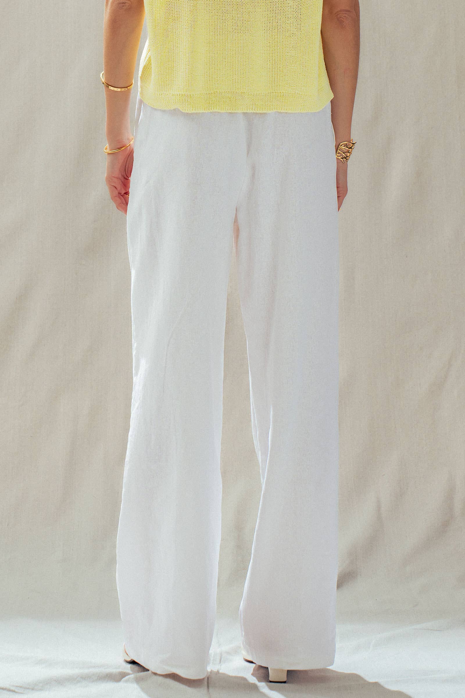 Linen Blend Wide Leg Pants