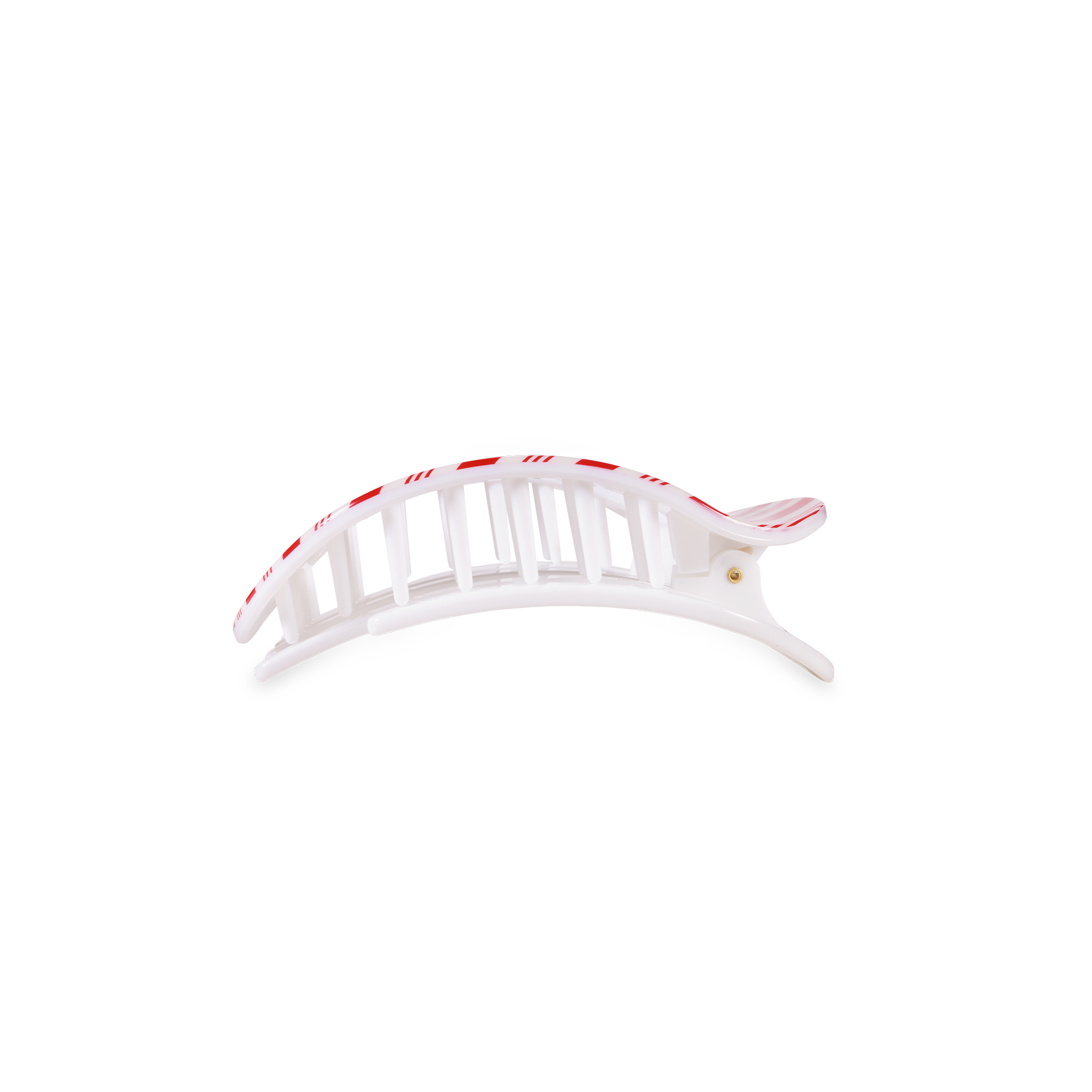 Flat Round Hair Clip | Small | Candy Cane Crush
