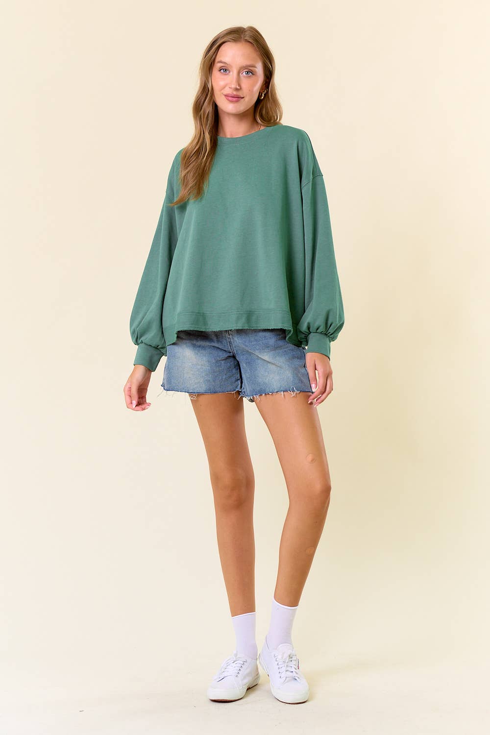 Puff Sleeve Over-Sized Sweatshirt
