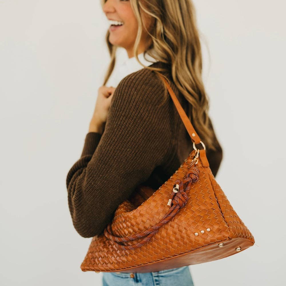 Woven Nikki Slouchy Shoulder Bag