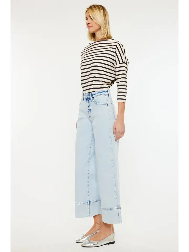 High Rise Cropped Wide Leg