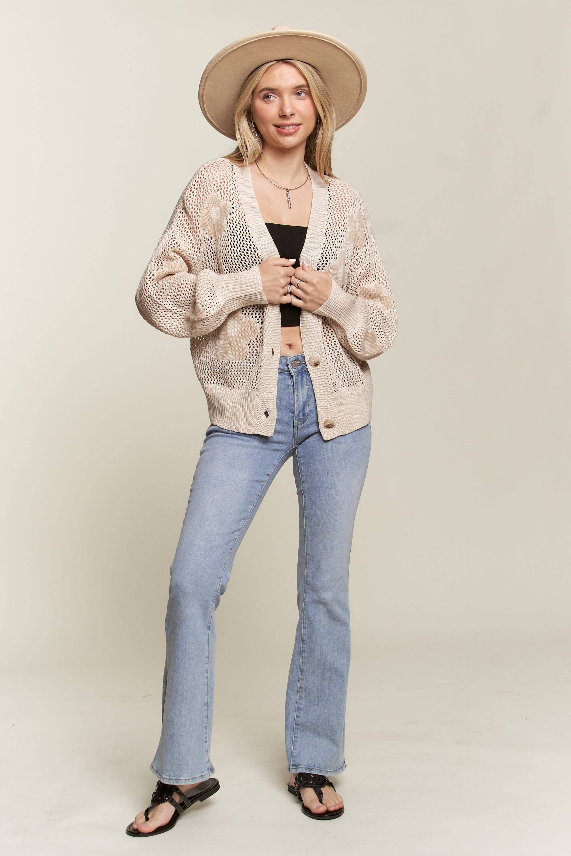 LIGHTWEIGHT FLORAL CARDIGAN