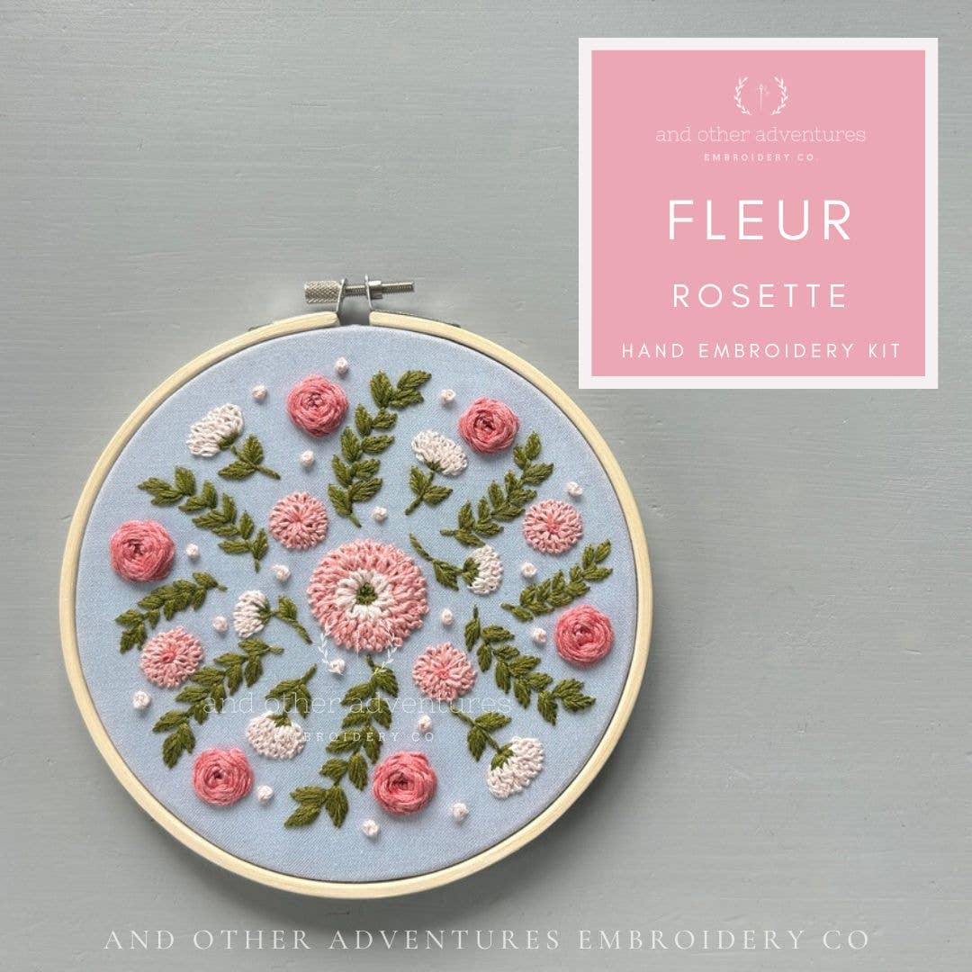 Hand Embroidery Kit - Fleur in Rosette
