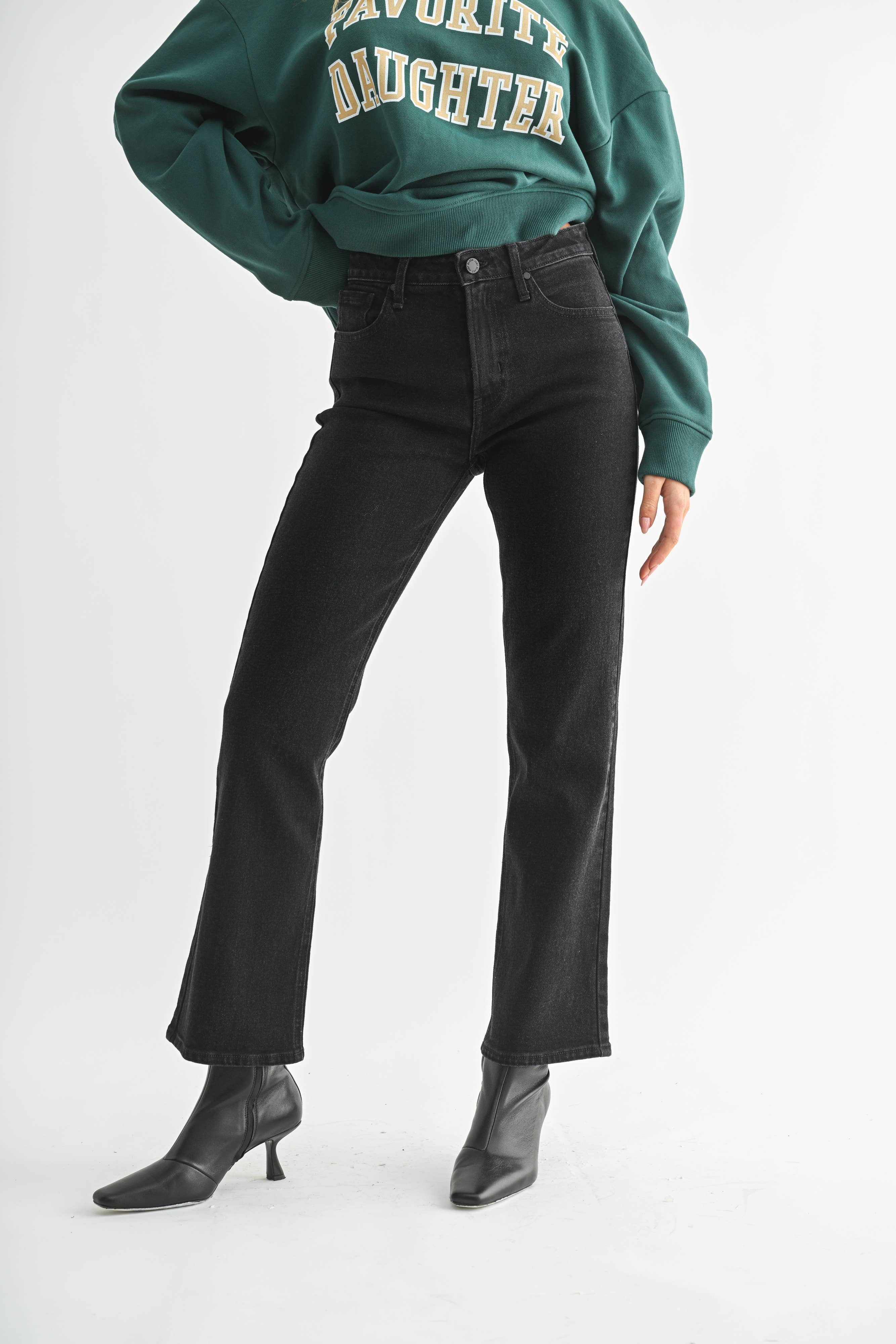 Black Slim Cropped Bootcut
