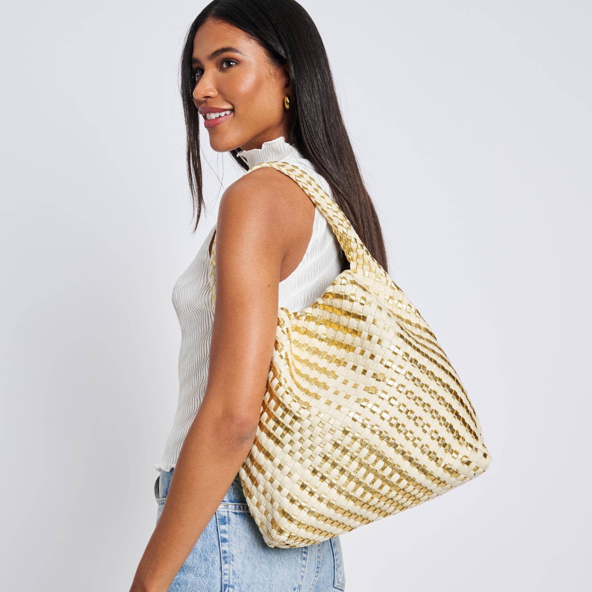Ellery Mixed Material Woven Hobo