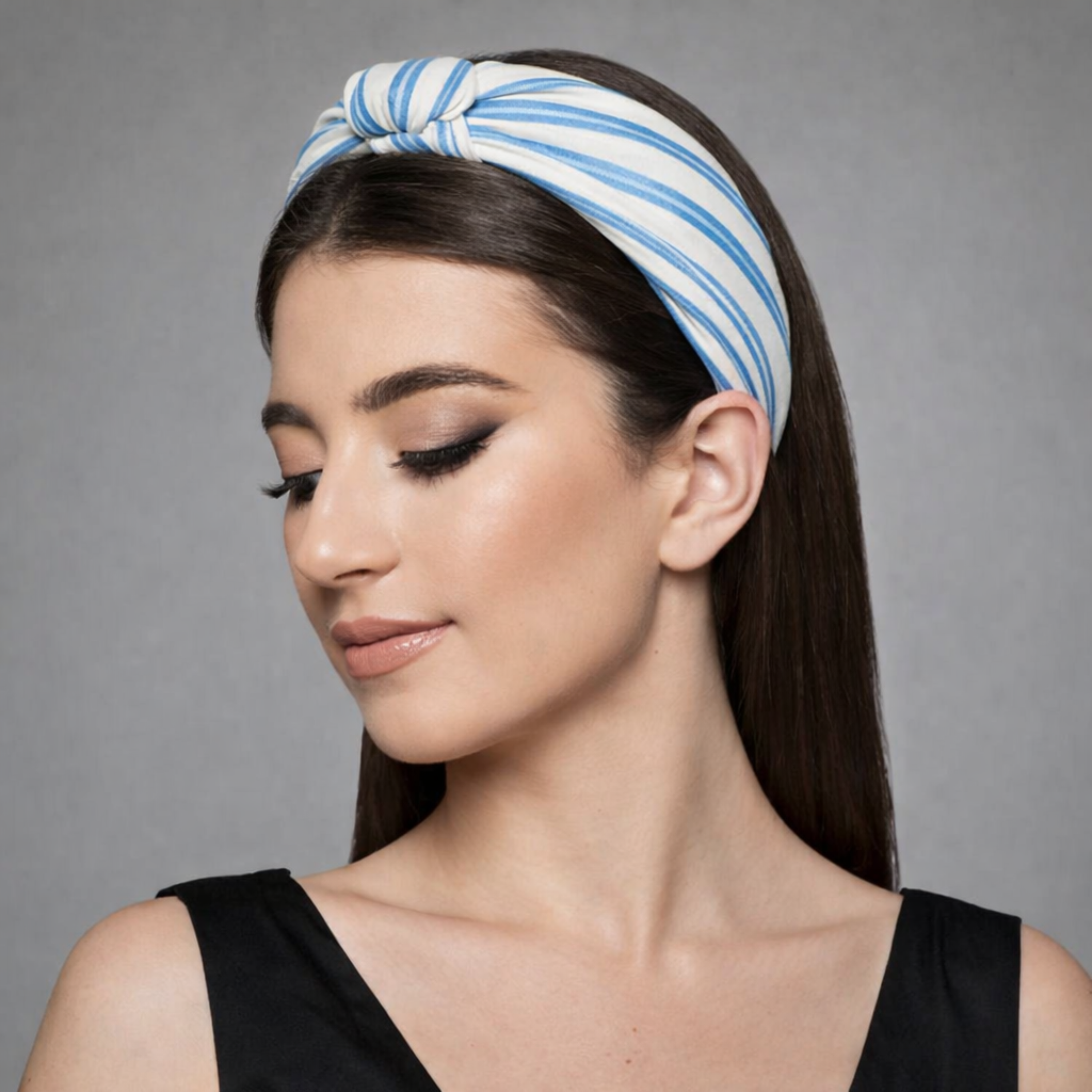 Refined Fabric Striped Knot Headband