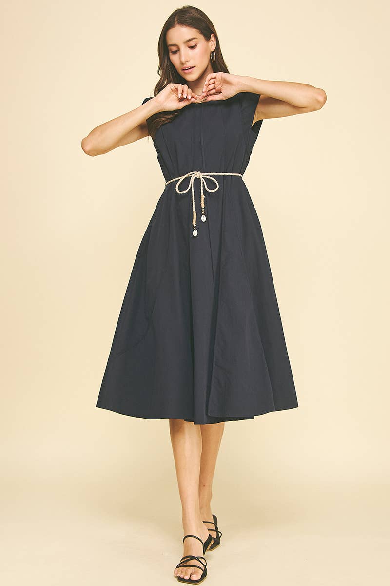 STITCH DETAILED MIDI DRESS