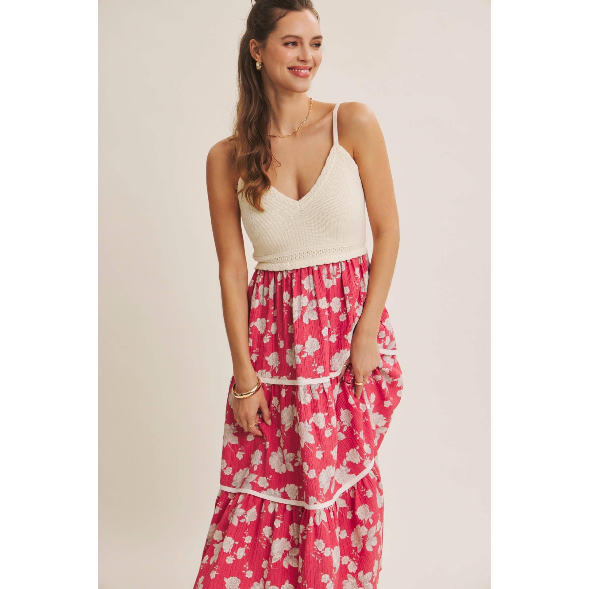 FLOWY FLORAL MIDI DRESS