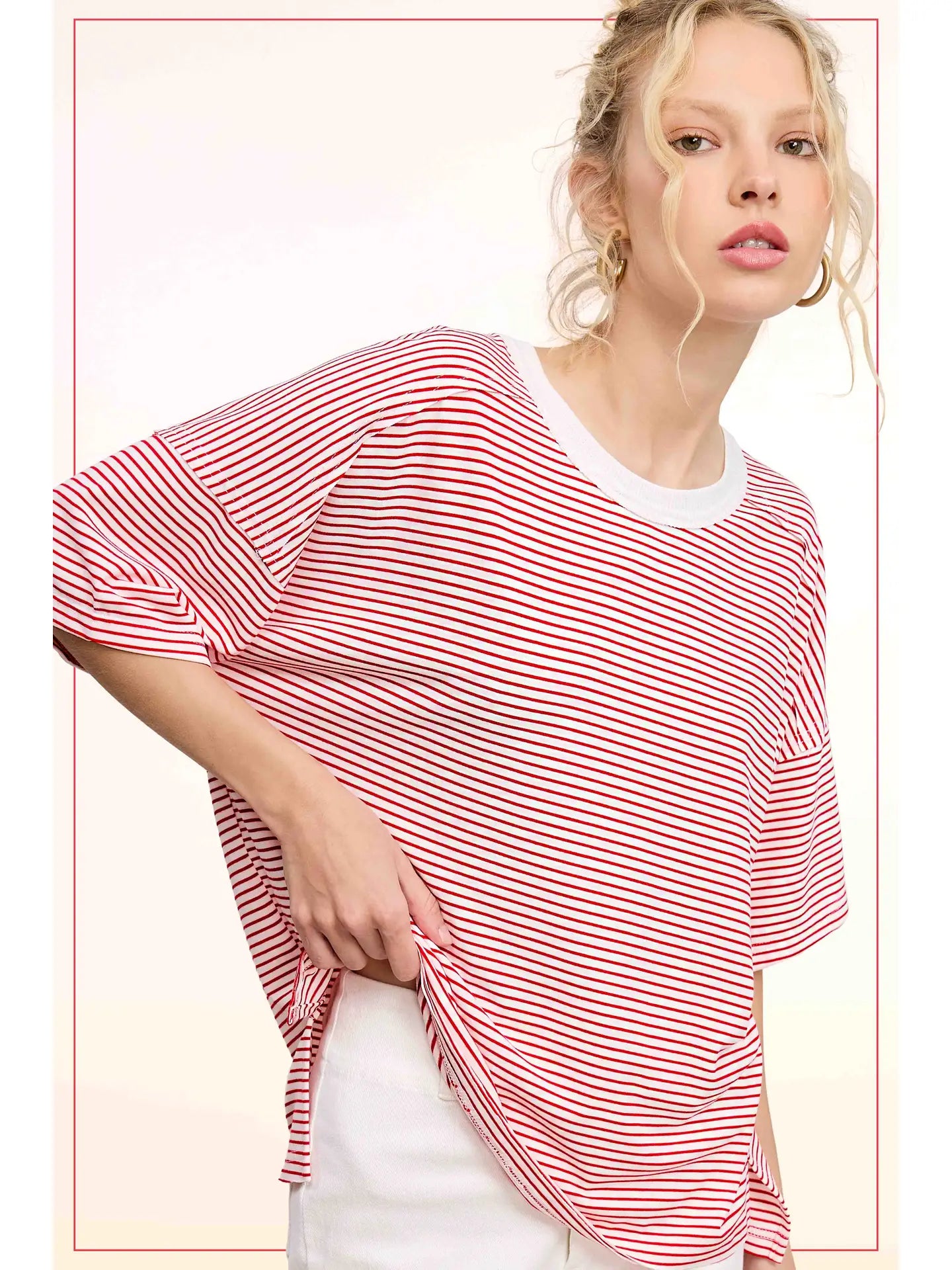Striped Drop Shoulder Top