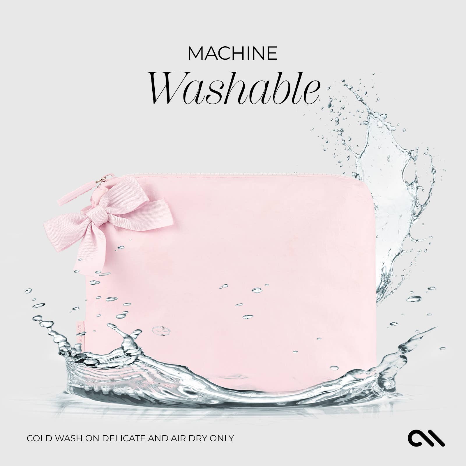 Case-Mate Ballet Pink Bow Crinkle Makeup Bag
