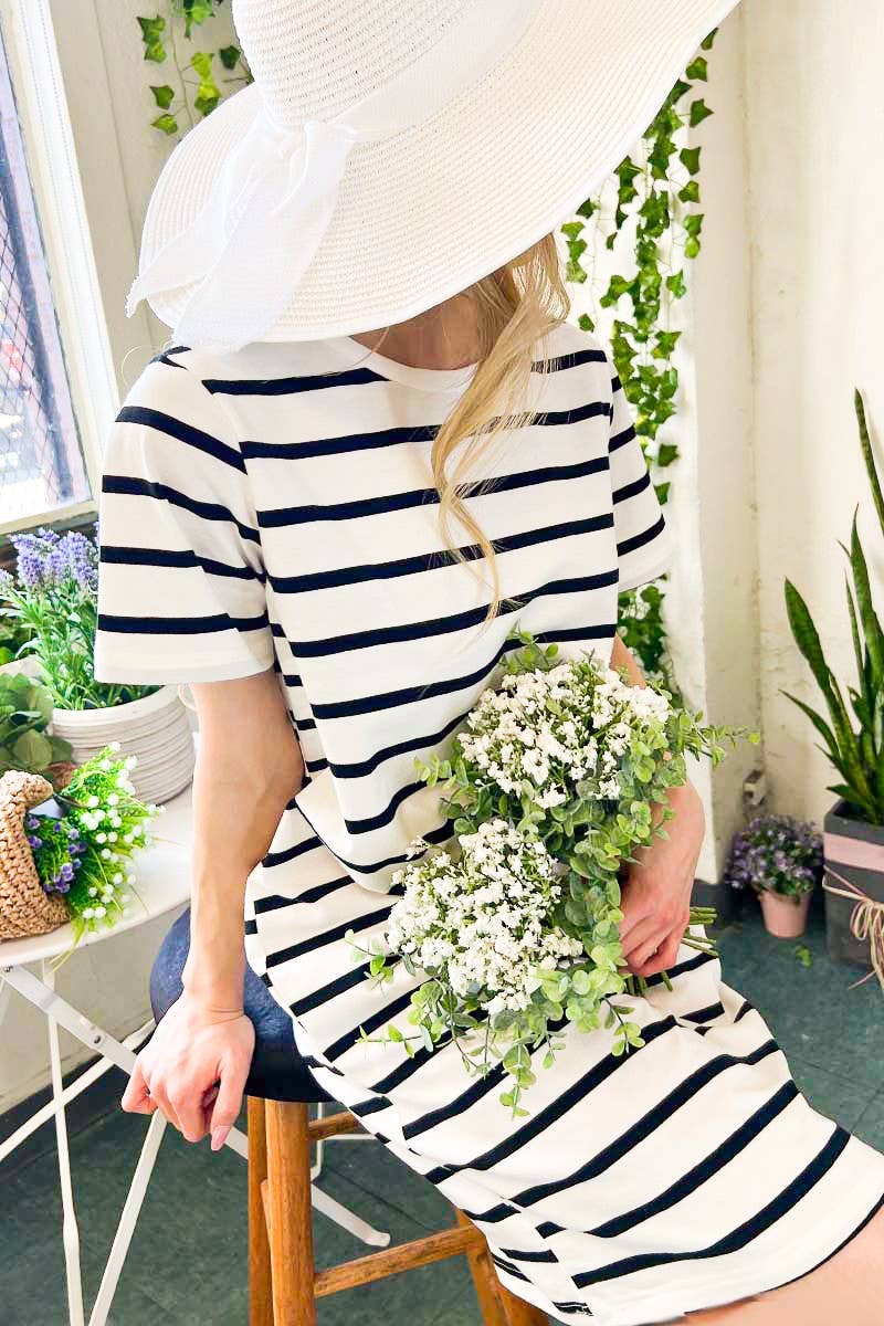 Stripe Cotton T Shirt Dress