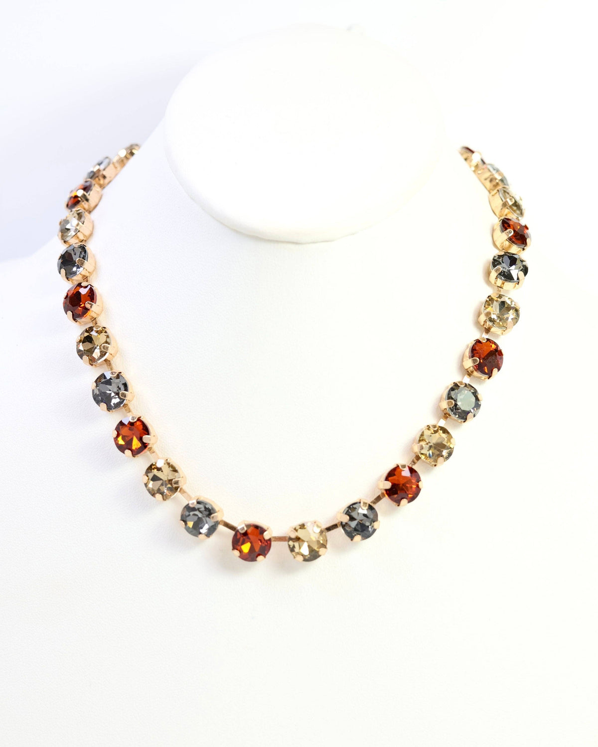 Andi Rhinestone Necklace Topaz Dark