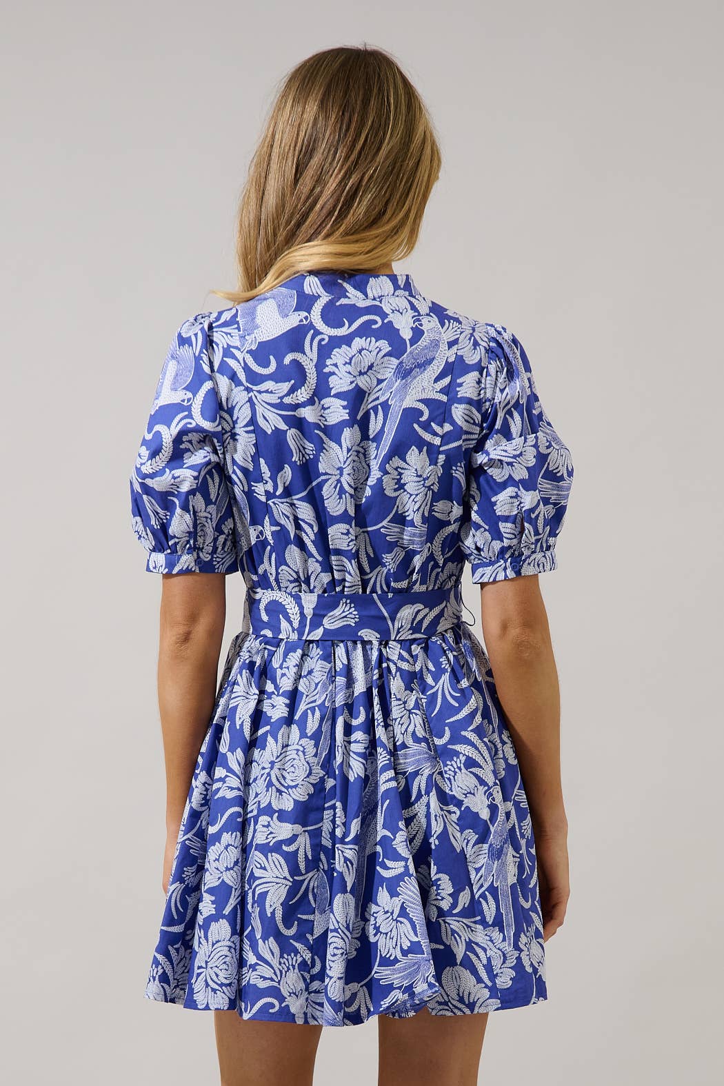Viry Floral Pleated Mini Dress