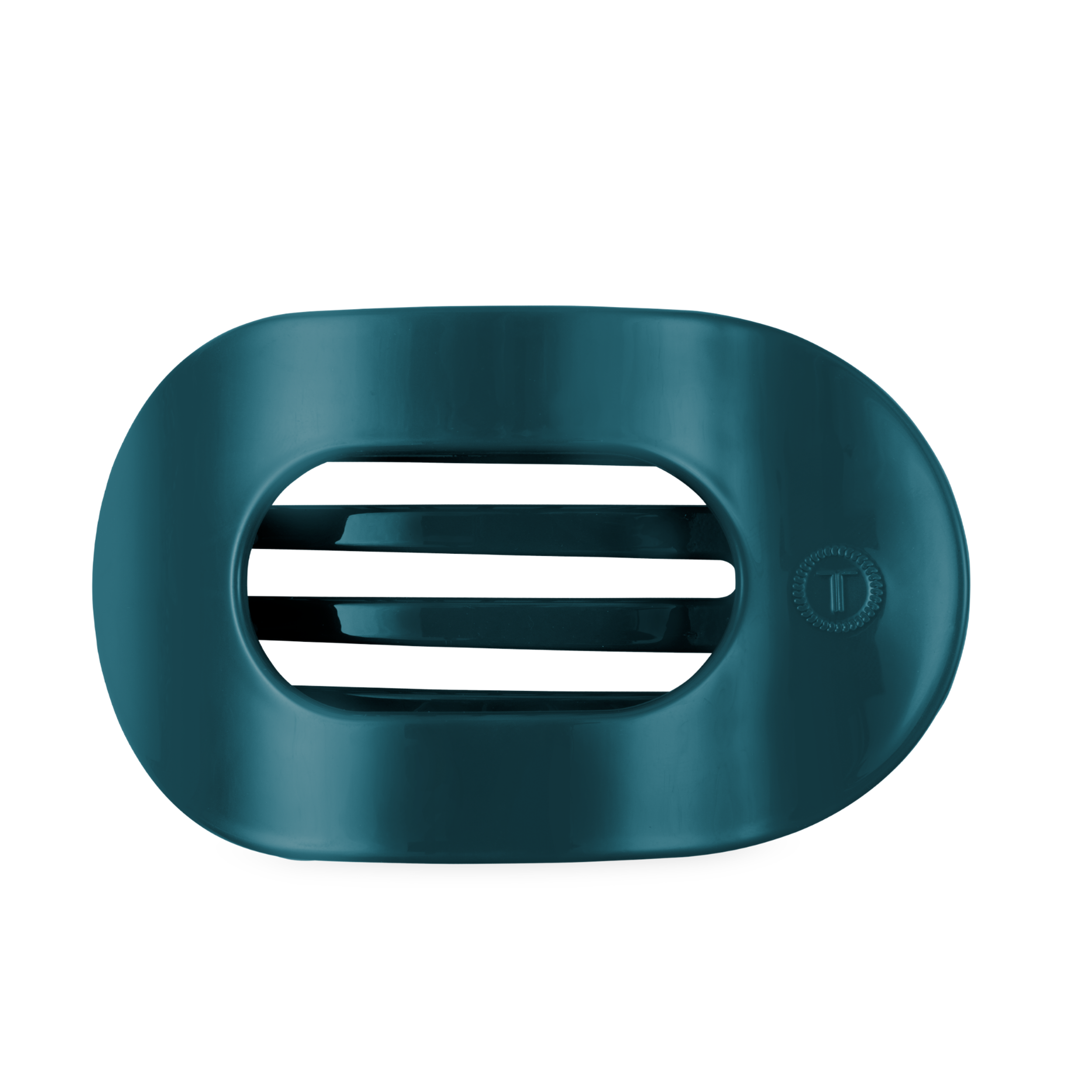 Teal With It Large Flat Round Hair Clip