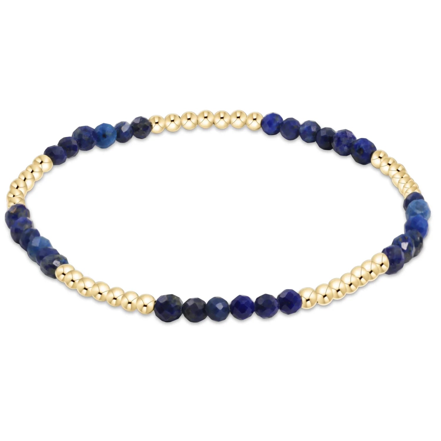 Blissful Pattern 2.5mm Bead Bracelet - Lapis