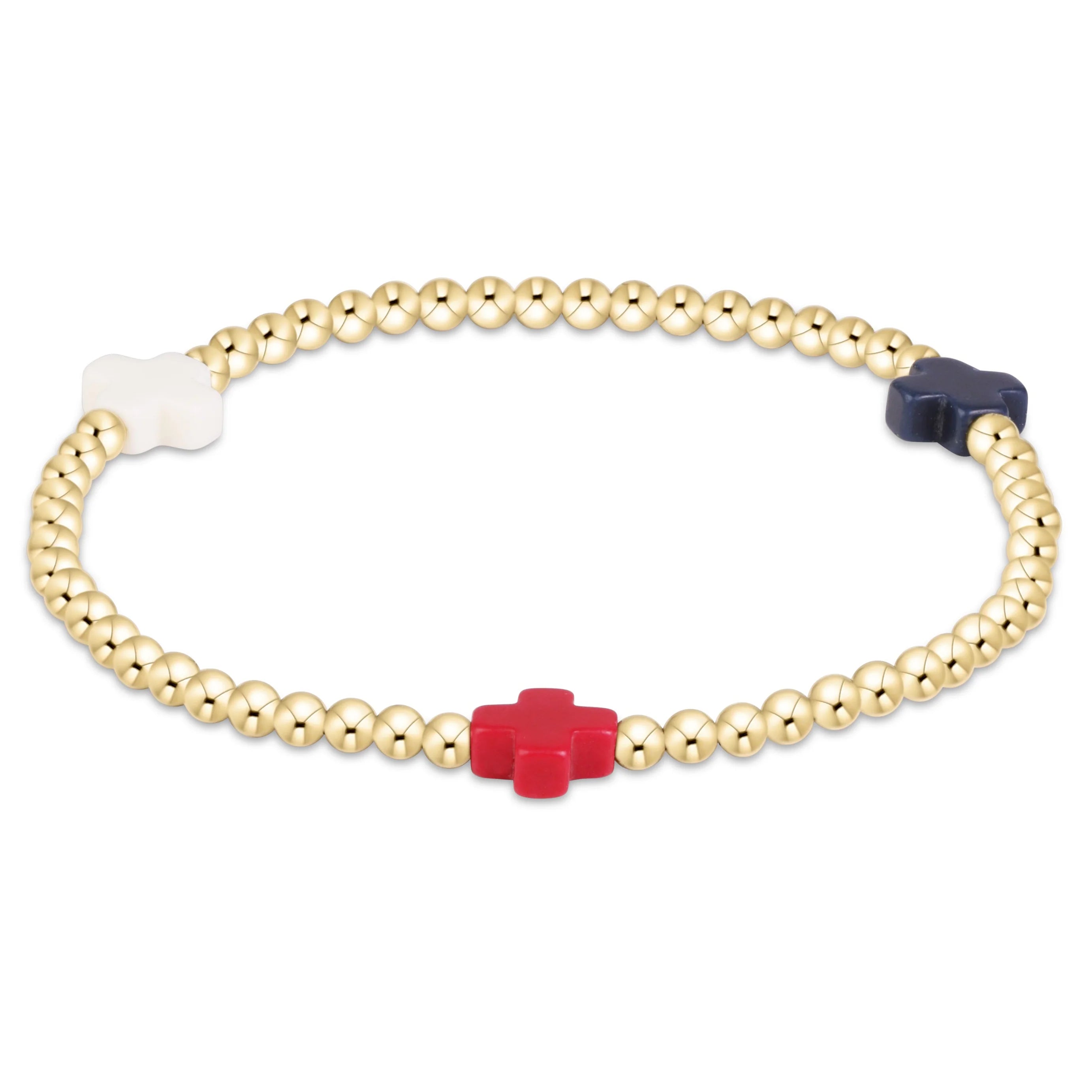 Signature Cross 2mm Gold Bracelet - Firecracker