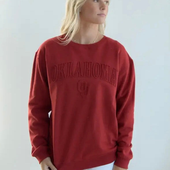 Oklahoma Embossed Comfort Crew