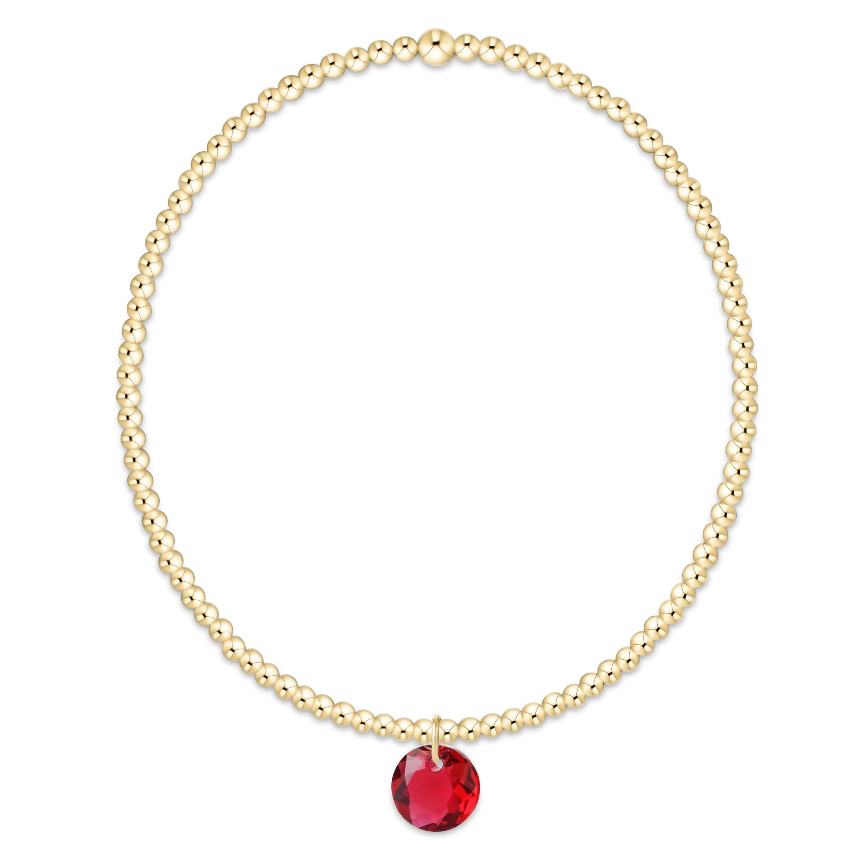 Classic Gold 2mm Bracelet - Reflection Small Charm - July