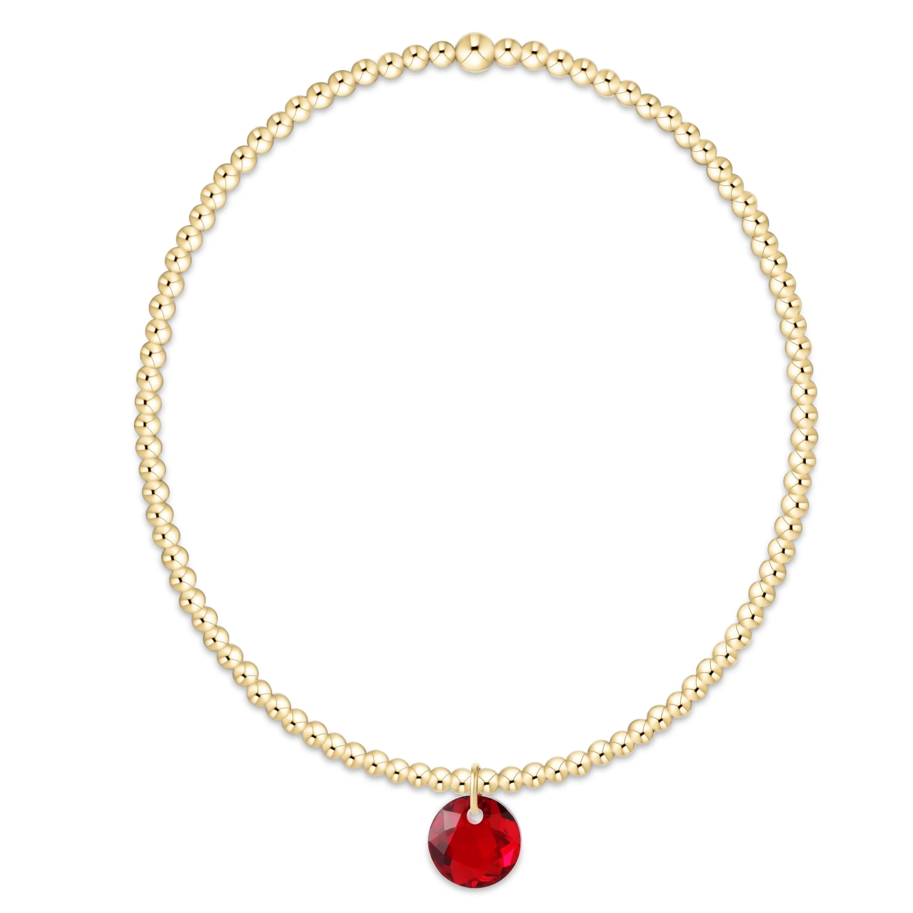 Classic Gold 2mm Bracelet - Reflection Small Charm - January