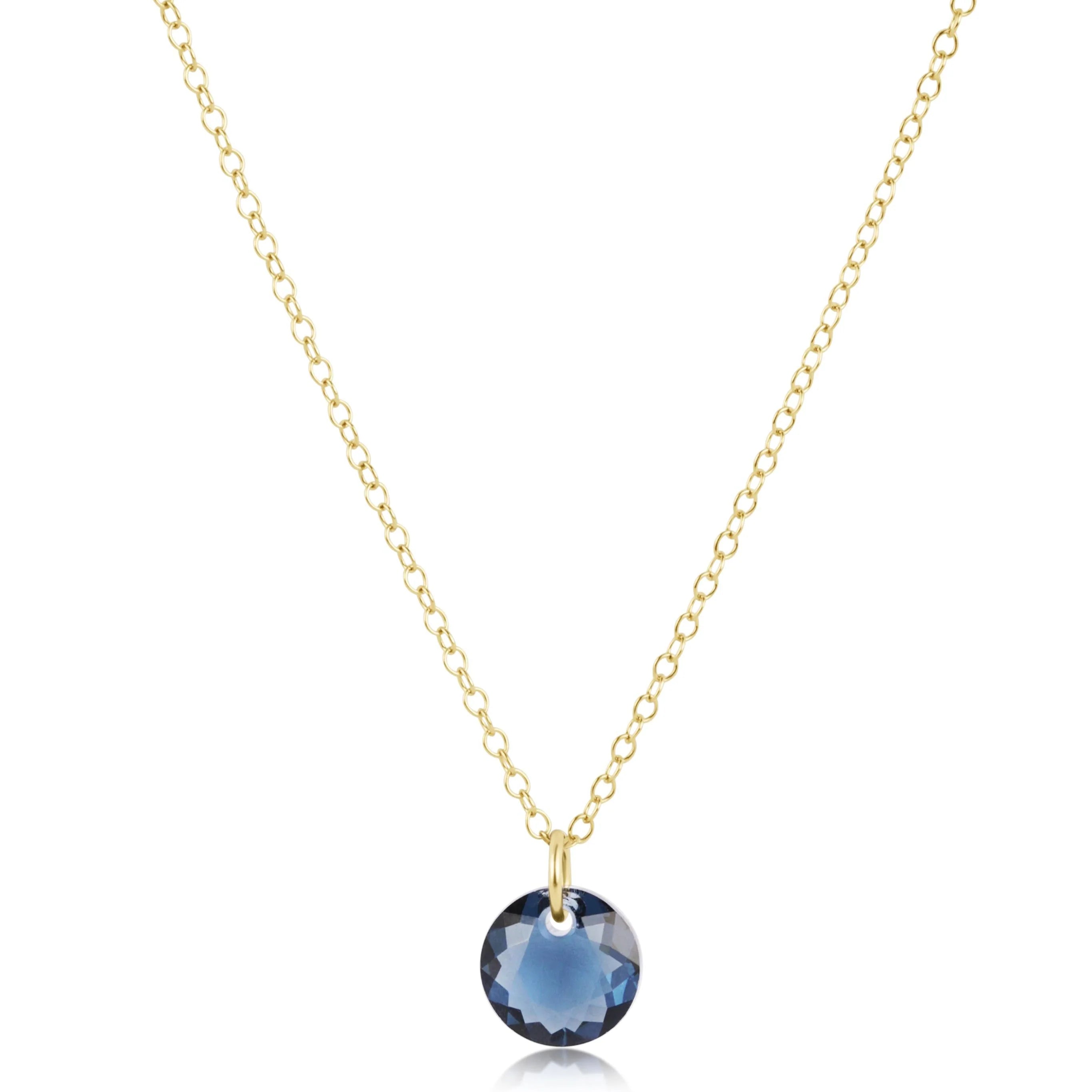 16" Necklace Gold - Reflection Small Charm - September