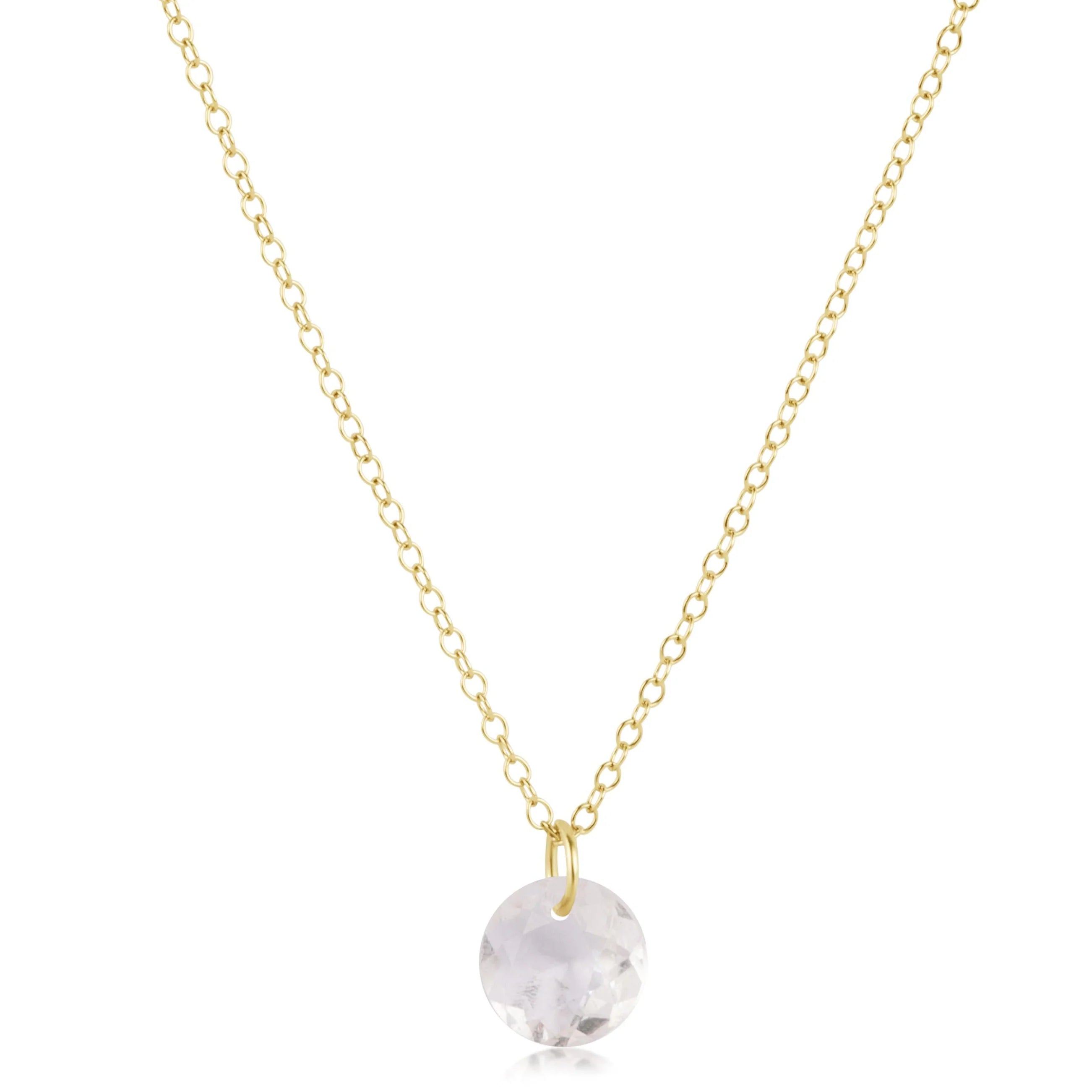 16" Necklace Gold - Reflection Small Charm - April