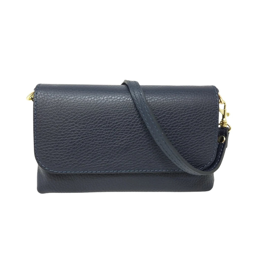 GENUINE ITALIAN LEATHER CROSSBODY CLUTCH