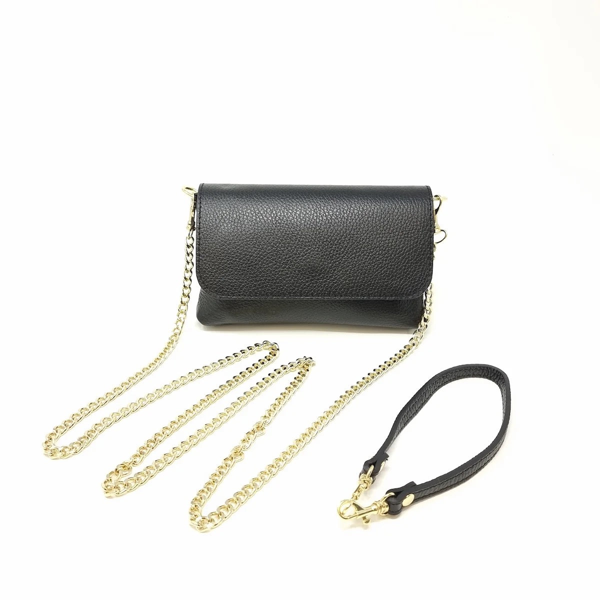 GENUINE ITALIAN LEATHER CROSSBODY CLUTCH